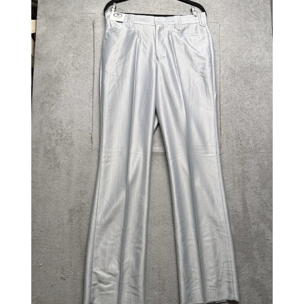 Vintage Rockabilly Western Suit Gray Jacket Pants Set 42R 34 Deadstock